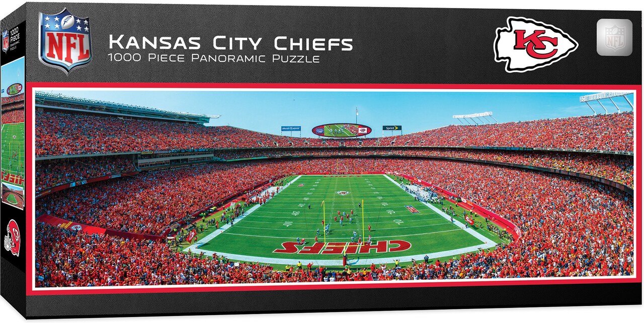 Masterpieces 1000 Piece Sports Jigsaw Puzzle - NFL Kansas City Chiefs Endzone View Panoramic - 13"x39"